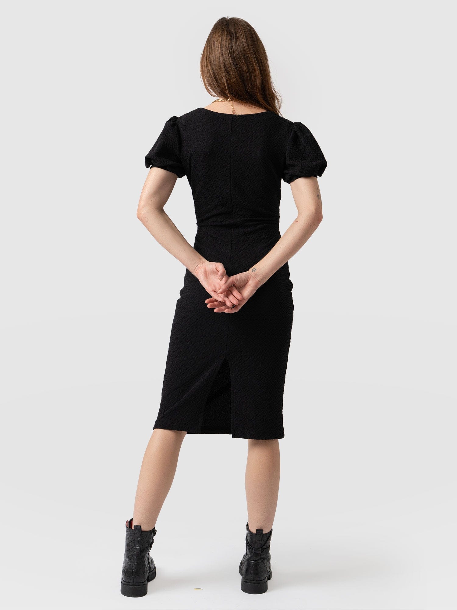 Cavendish Dress Puff Sleeve Black Diamond - Women's Dresses | Saint + Sofia® EU